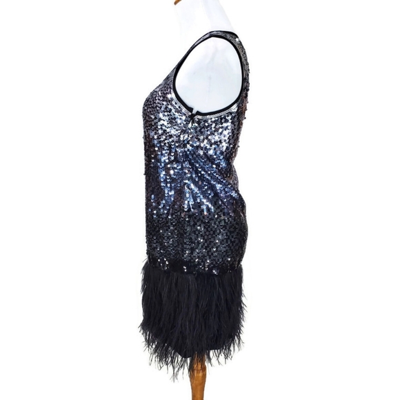 Michael Kors Sequin and Ostrich Feather New Year's Eve Party Swiftie Dress - Picture 5 of 16
